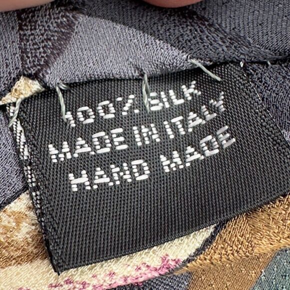 Stefano Milano Mens Silk Dress Tie Made in Italy Geometric Design 60"‎ 3.75" - Picture 7 of 10